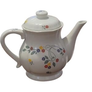 Vintage Corelle English Meadow Teapot Floral Ceramic Mini Teapot